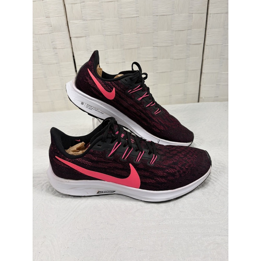 Nike Air Zoom Pegasus 36 Blk/pink/berry two tone mesh logo womens 9.5